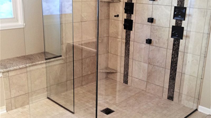 Glass Shower Stall – No Door Radius – Top Panel